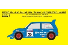 Decal – Metro 6R4 - SANYO - RAC Rally 1986 - Rutherford / Harris
